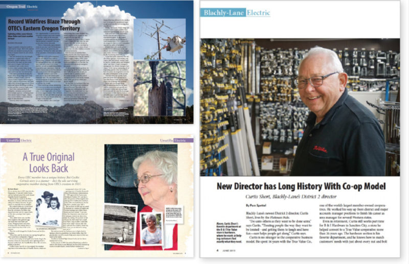 3 utility companies using big photos on their stories in magazines