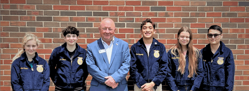 Five FFA students with Rob Roedel