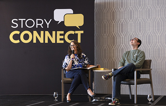 Chasity Anderson and Joey Clift draw a mix of laughter and insights in their session.
