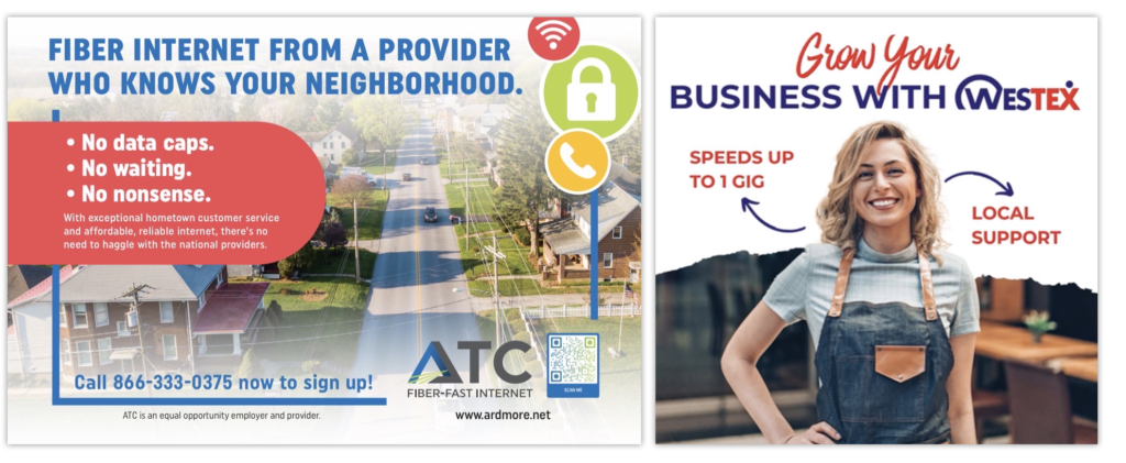 Two internet access ads