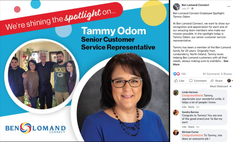 staff celebration post