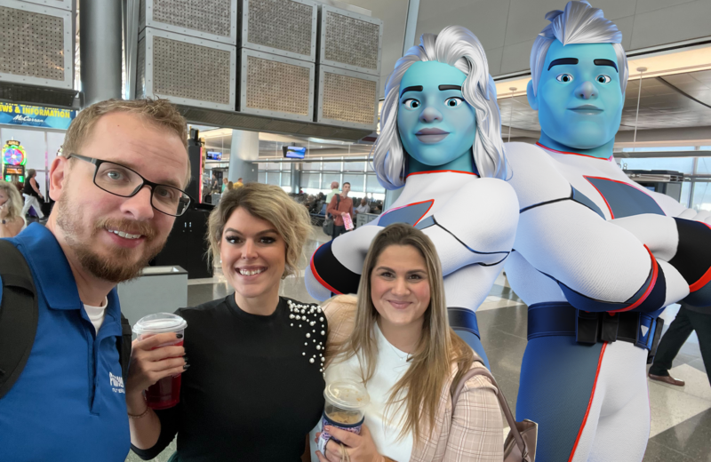 Andy Jackie and Danielle with Blue Giants from Calix
