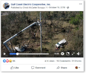 Screenshot of drone footage from Hurricane Michael