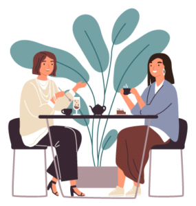 Ladies discussing public power issues