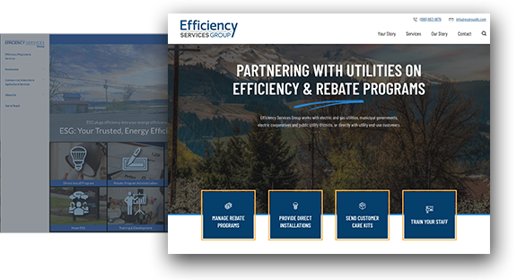 Old design beside new design for ESG