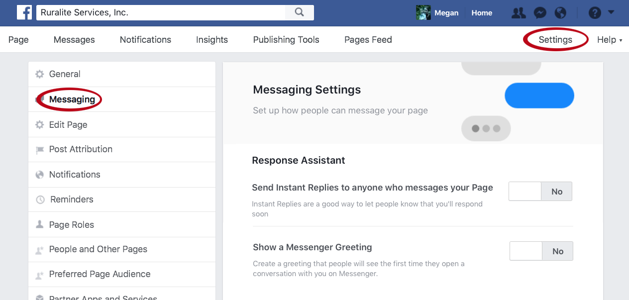 facebook settings for messaging