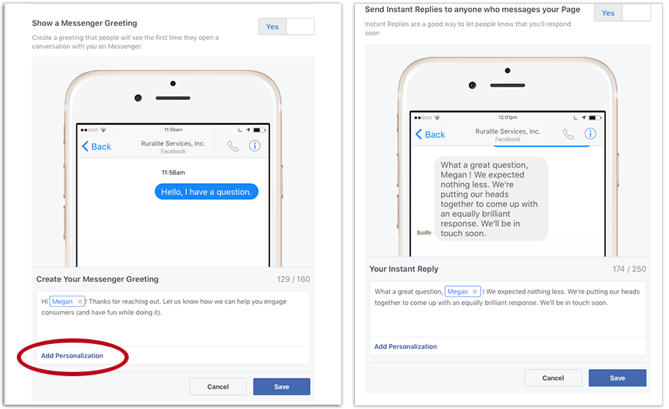 personalizing your message exxamples