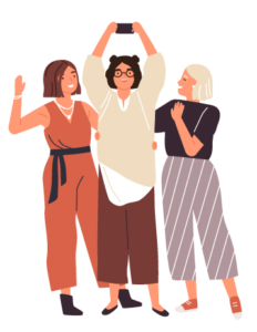 A group of ladies participating in a photo contest