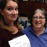 Megan and Linda in Linda's office