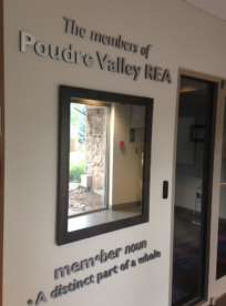 Poudre Valley REA lobby mirror