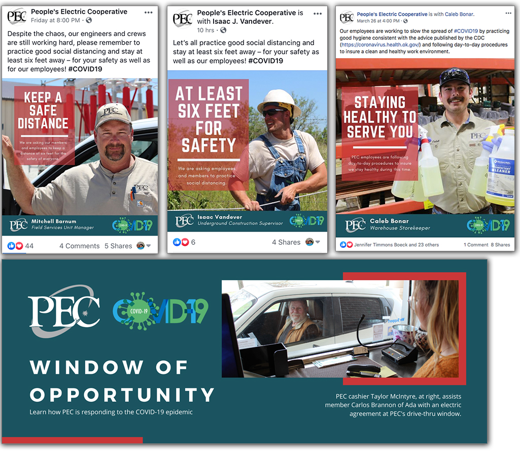 employees taking social distancing measures