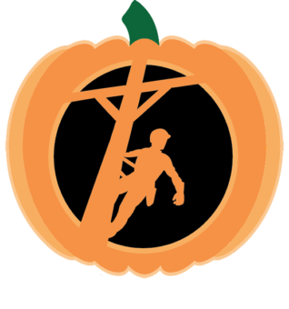 lineman in pumpkin stencil