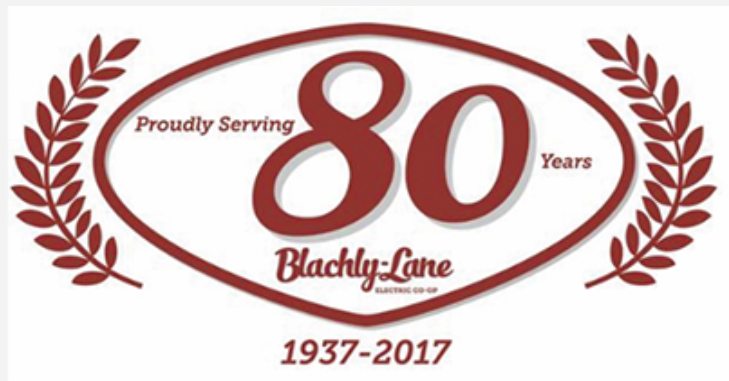 Blachly Lane 80th anniversary logo