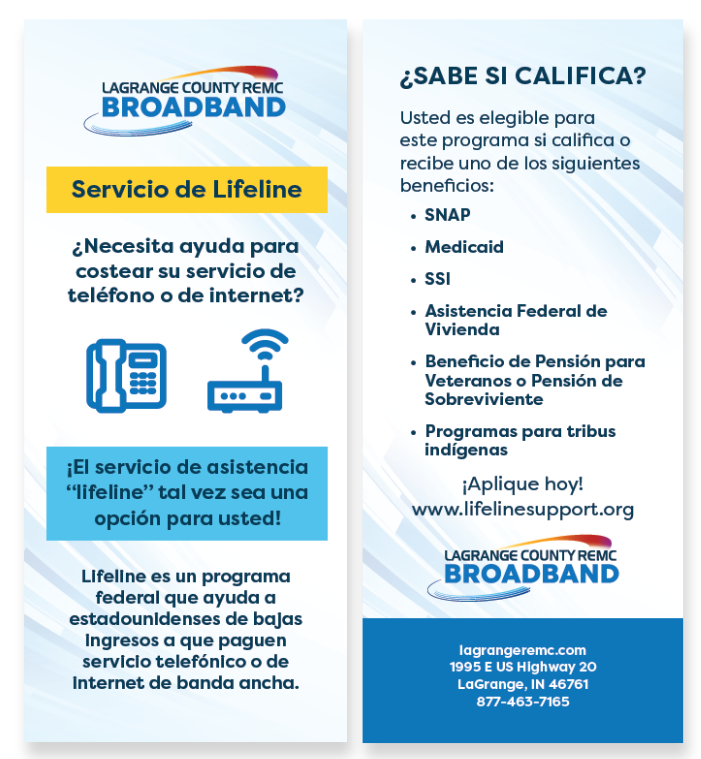 Assistance program brochure in Spanish