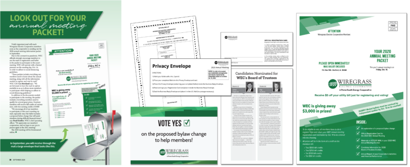 To help members understand the meeting packet, WordSouth designed ads for the co-op’s local pages in Alabama Living and created a video for social media.