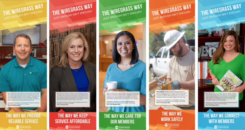 For 2019’s theme, The Wiregrass Way, WordSouth designed a set of pop-up banners for the in-person event.